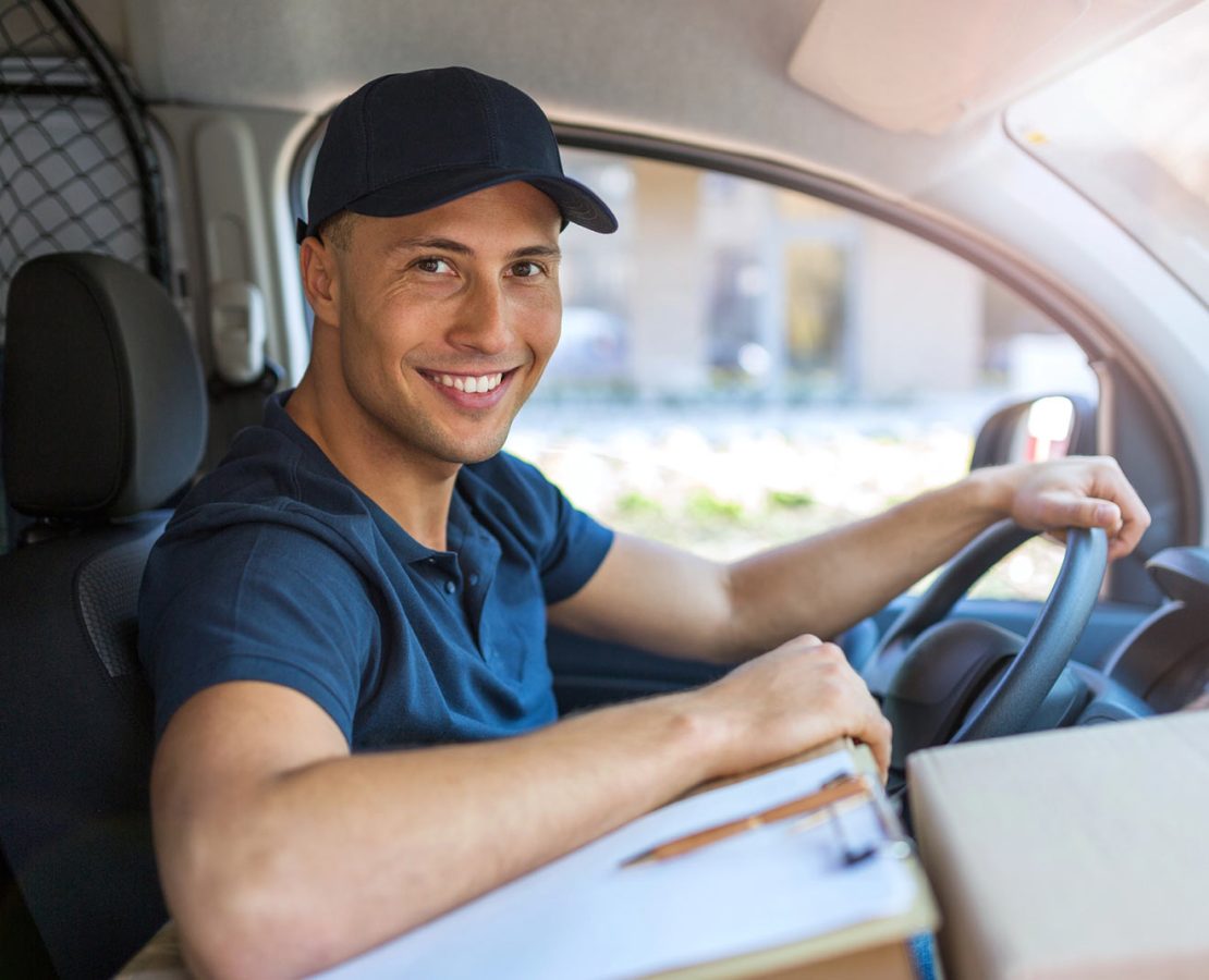 Worker in truck with commercial auto insurance in Austintown, OH